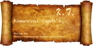 Kemenczei Tamás névjegykártya