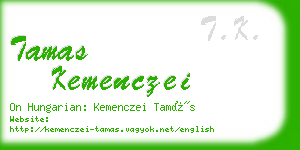 tamas kemenczei business card